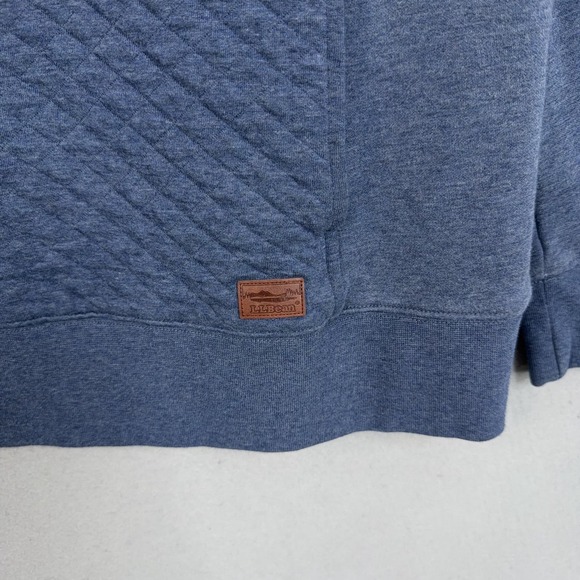 L.L.Bean Sweater Womens Large Tall LT Quilted 1/4 Zip Pullover Fleece Pockets - Picture 4 of 13